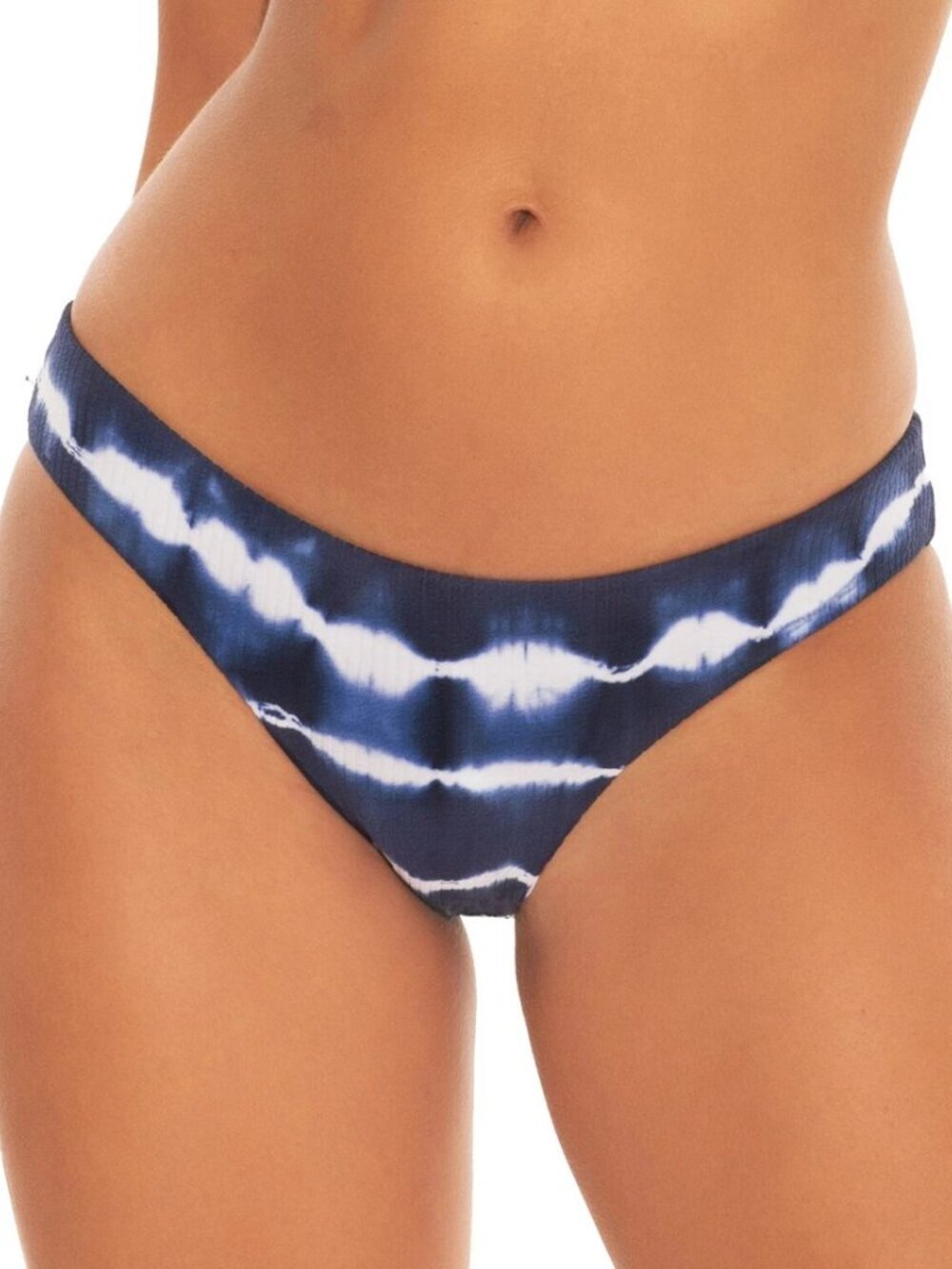 Becca Marina Iconic Tie Dye Textured Rib Hipster Swimsuit Bikini Bottoms L NWT